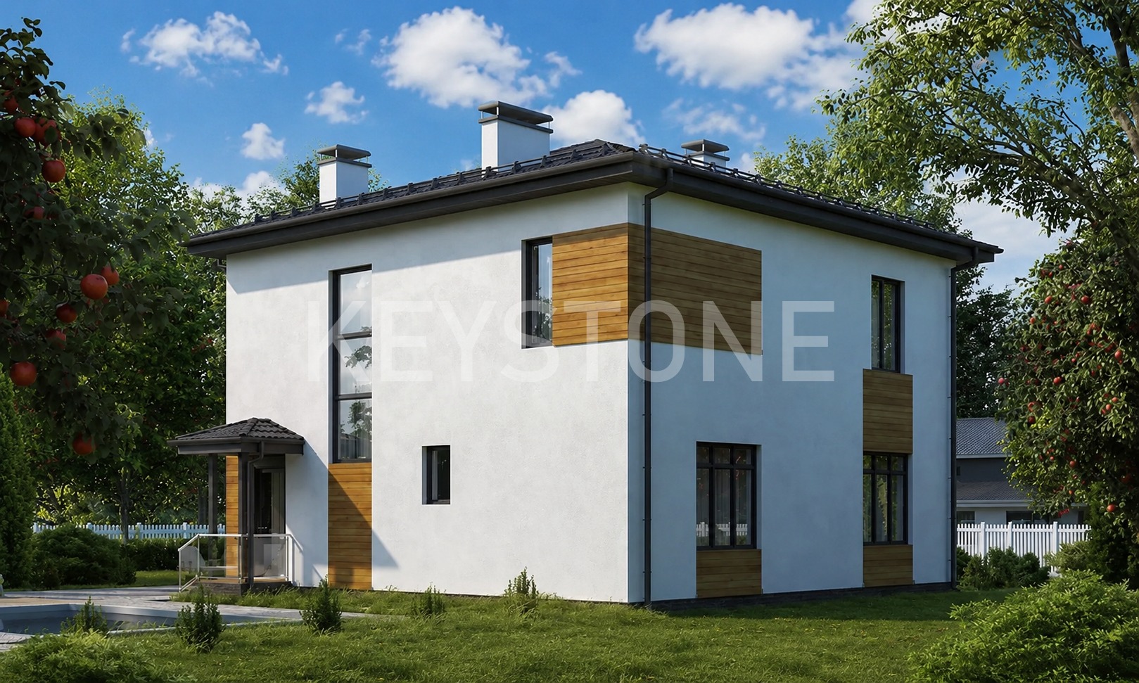 Проект дома 135-152-2, 152 м², 2 этажа, 3 комнаты