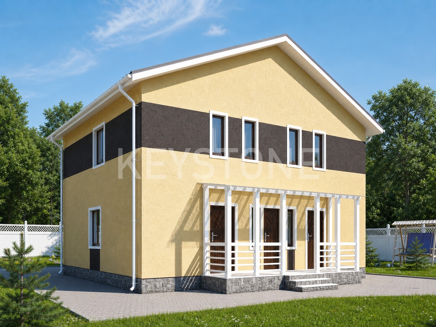 Проект дома Дуплекс, 203 м², 2 этажа, 6 комнат