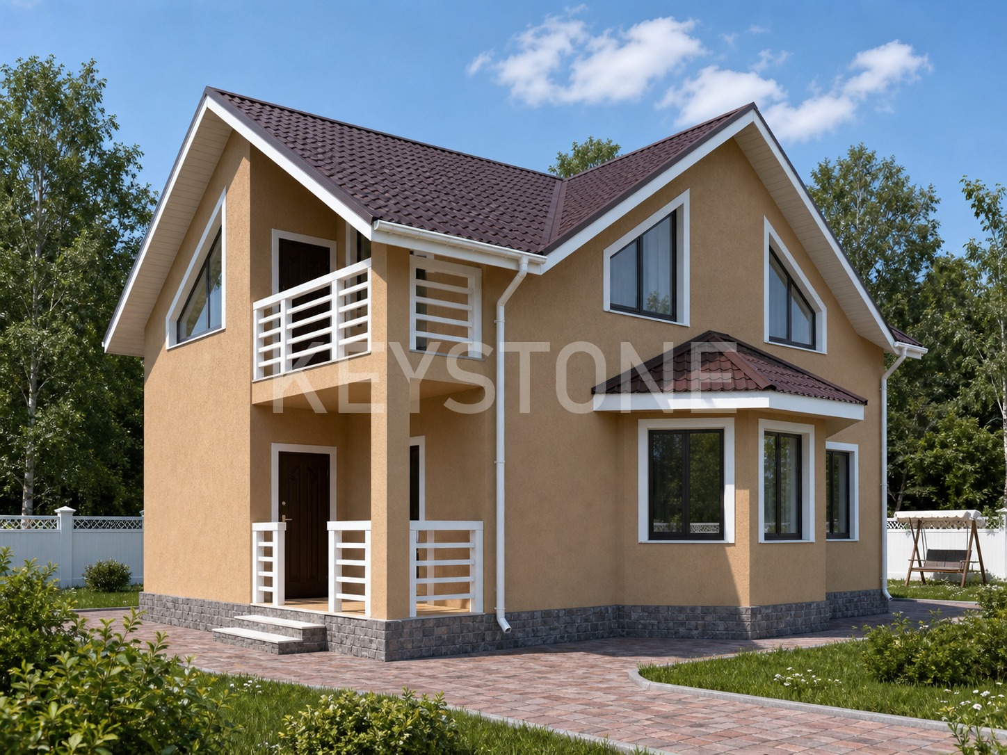 Проект дома Даниил, 122 м², 2 этажа, 6 комнат
