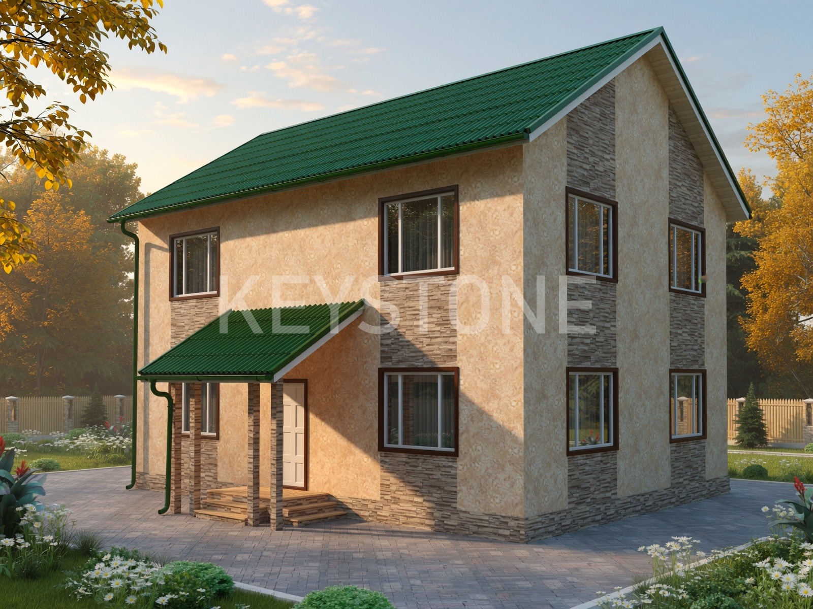Проект дома Оптима, 151.2 м², 2 этажа, 5 комнат