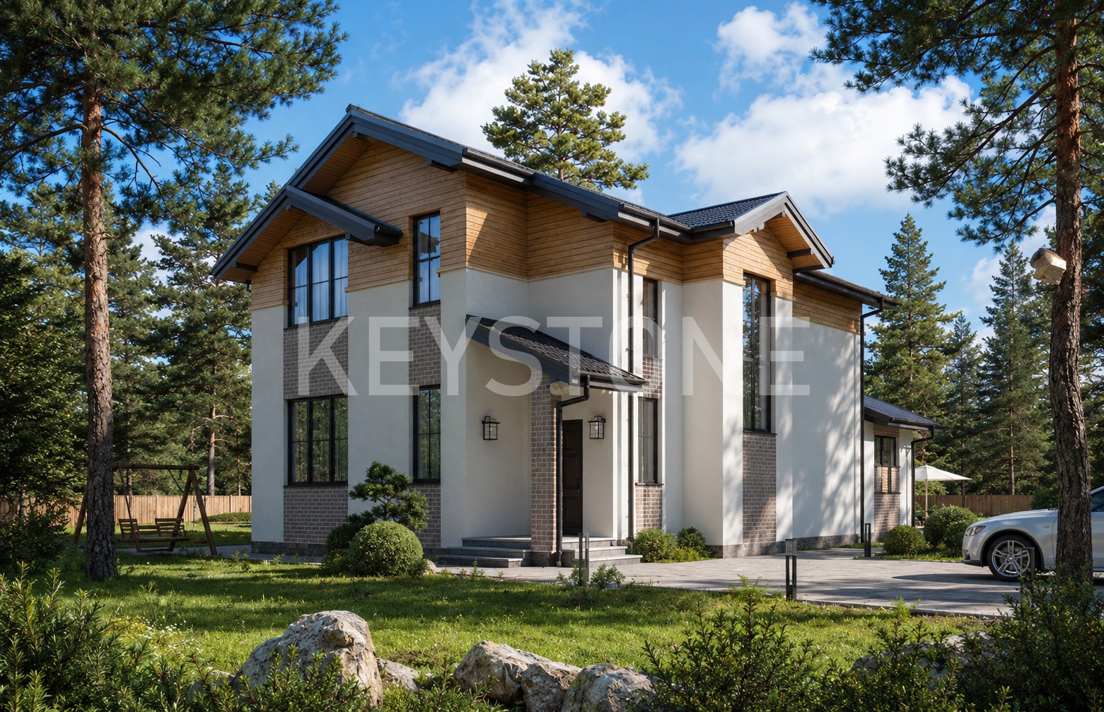 Проект дома 199-190-1М, 190 м², 1 этаж, 4 комнаты