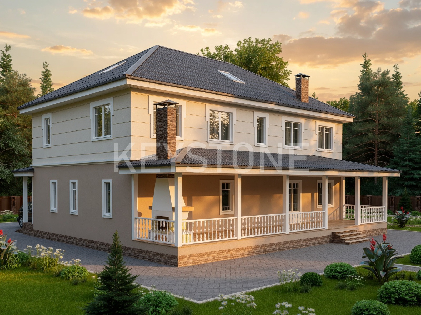 Проект дома Континент, 372 м², 2 этажа, 6 комнат