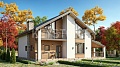 Дом 194 м² по проекту 038-194-1М — главный фасад Дом 194 м² по проекту 038-194-1М — главный фасад