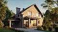 Дом 137 м² по проекту 079-137-1МГ — главный фасад Дом 137 м² по проекту 079-137-1МГ — главный фасад