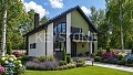 Дом 264 м² по проекту 126-264-1М — главный фасад Дом 264 м² по проекту 126-264-1М — главный фасад