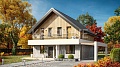 Дом 168 м² по проекту 051-168-1М — главный фасад Дом 168 м² по проекту 051-168-1М — главный фасад