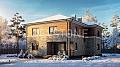 Дом 218 м² по проекту 042-218-2 — главный фасад Дом 218 м² по проекту 042-218-2 — главный фасад